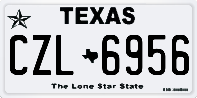 TX license plate CZL6956