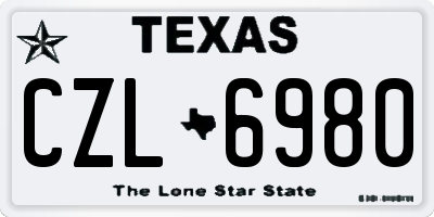 TX license plate CZL6980