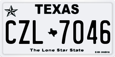 TX license plate CZL7046