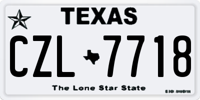 TX license plate CZL7718