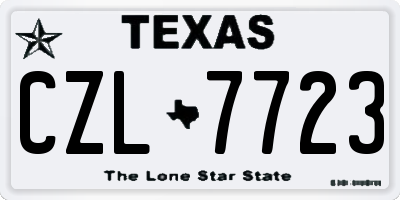 TX license plate CZL7723