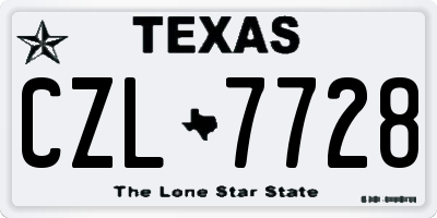 TX license plate CZL7728