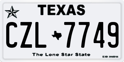 TX license plate CZL7749