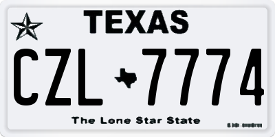 TX license plate CZL7774