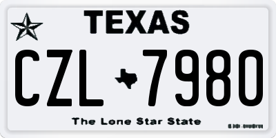 TX license plate CZL7980