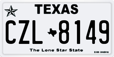 TX license plate CZL8149