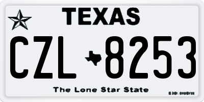TX license plate CZL8253