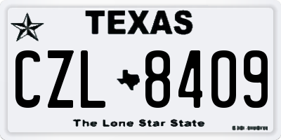 TX license plate CZL8409