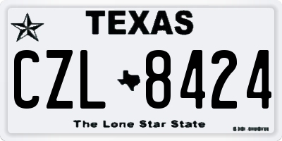 TX license plate CZL8424