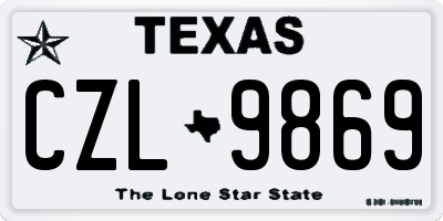 TX license plate CZL9869