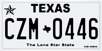 TX license plate CZM0446
