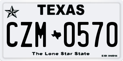 TX license plate CZM0570