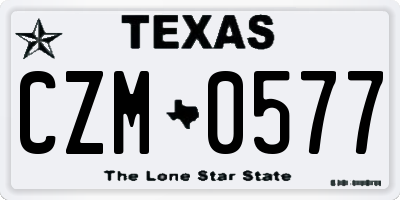 TX license plate CZM0577