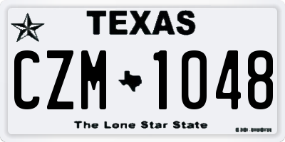 TX license plate CZM1048