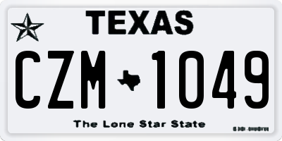 TX license plate CZM1049