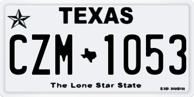 TX license plate CZM1053