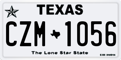 TX license plate CZM1056