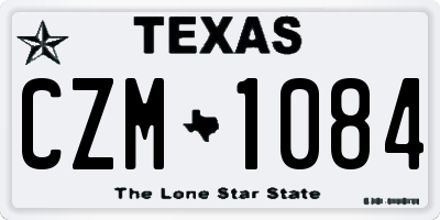 TX license plate CZM1084