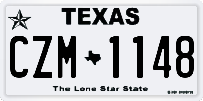 TX license plate CZM1148
