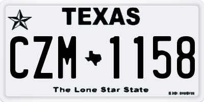 TX license plate CZM1158