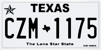 TX license plate CZM1175