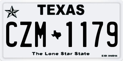 TX license plate CZM1179