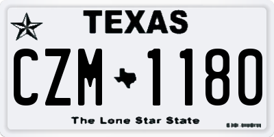 TX license plate CZM1180