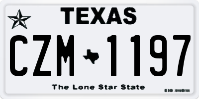 TX license plate CZM1197