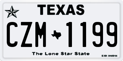 TX license plate CZM1199
