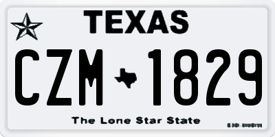 TX license plate CZM1829