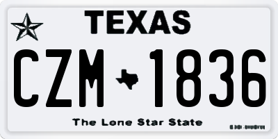 TX license plate CZM1836