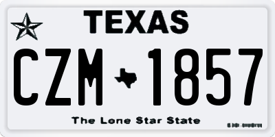 TX license plate CZM1857