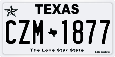TX license plate CZM1877