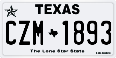 TX license plate CZM1893