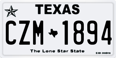 TX license plate CZM1894