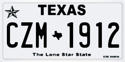 TX license plate CZM1912