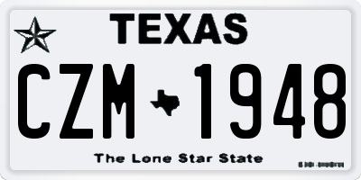 TX license plate CZM1948