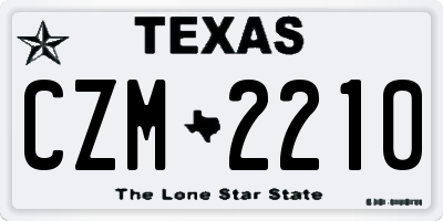 TX license plate CZM2210