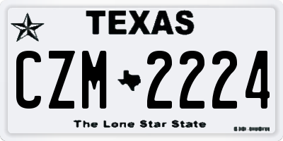 TX license plate CZM2224