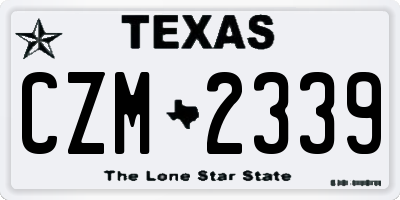 TX license plate CZM2339