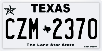 TX license plate CZM2370