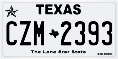 TX license plate CZM2393