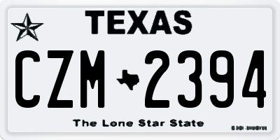 TX license plate CZM2394