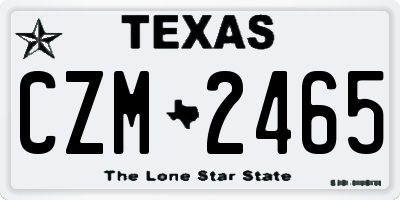 TX license plate CZM2465