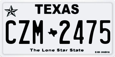 TX license plate CZM2475