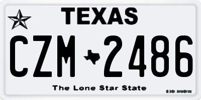 TX license plate CZM2486