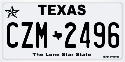 TX license plate CZM2496