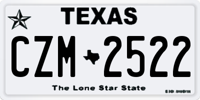 TX license plate CZM2522