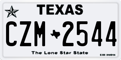 TX license plate CZM2544