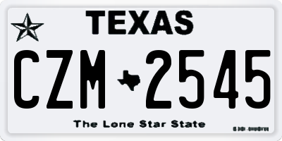 TX license plate CZM2545